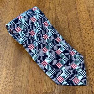 Vintage Prochownick Mens Blue Patterened 100% Silk Tie